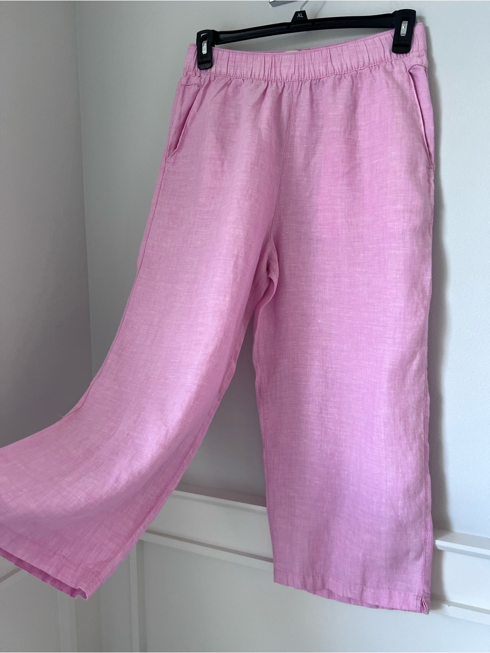 Cynthia Rowley Pink Linen Elastic Waistband Pants
